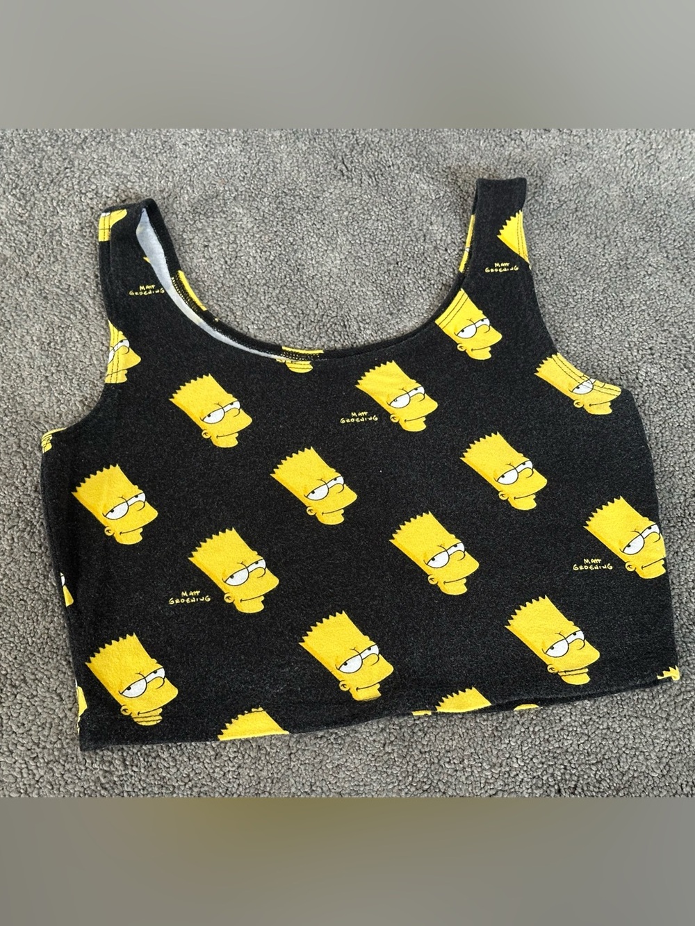 Forever 21 Y2K Bart Simpson Graphic Crop Tank Top Kidcore McBling Tumblrcore